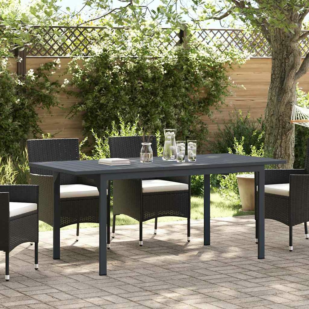 Table de patio anthracite 180 x 80 x 74 cm