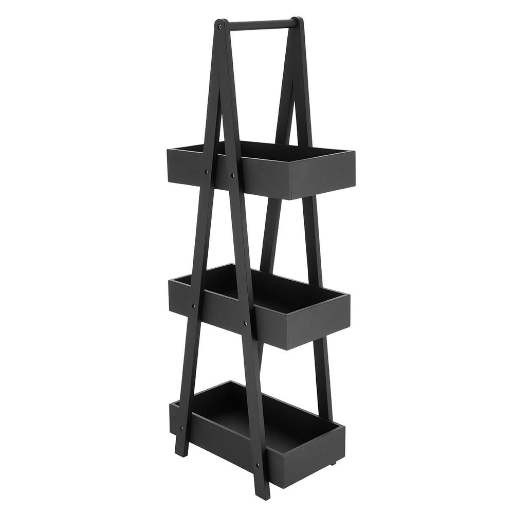Etagere 3 niveaux bambou/mdf - noir