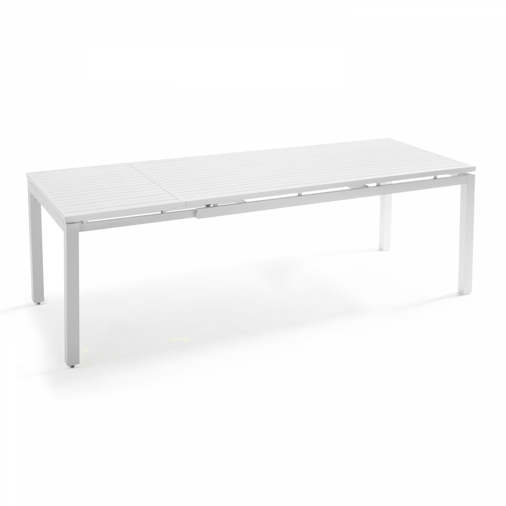 Table de jardin extensible en aluminium blanc