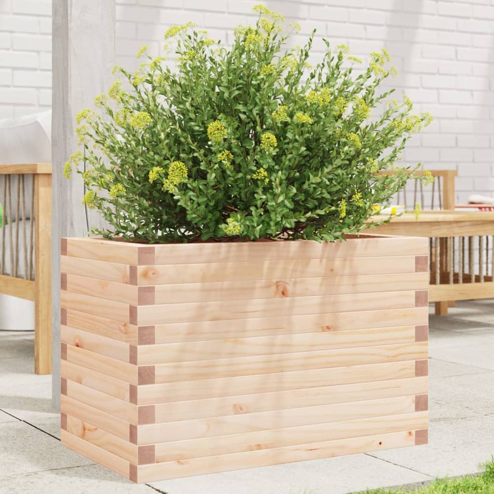 Jardinière rectangulaire en pin massif pour jardin et balcon 70x40cm