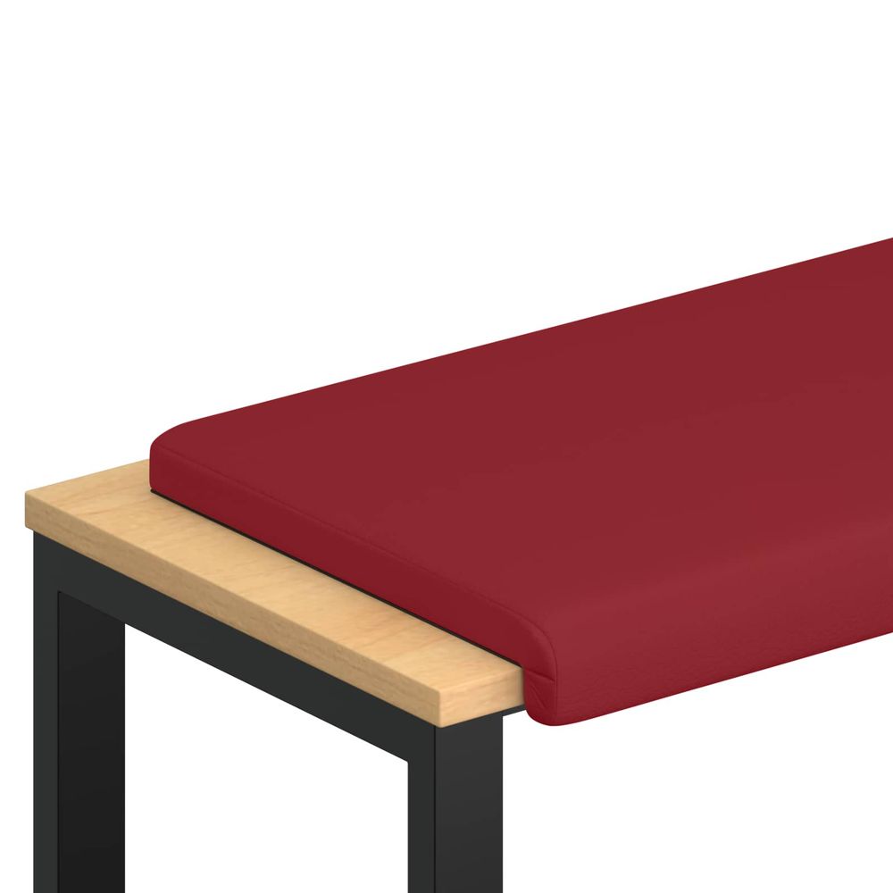 Coussin de banc simili cuir bordeaux profondeur 35 cm
