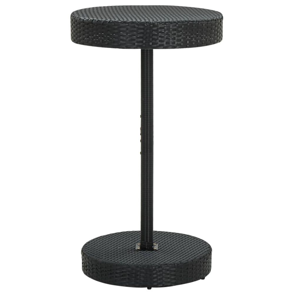 Table de jardin noir 60,5x106 cm résine tressée