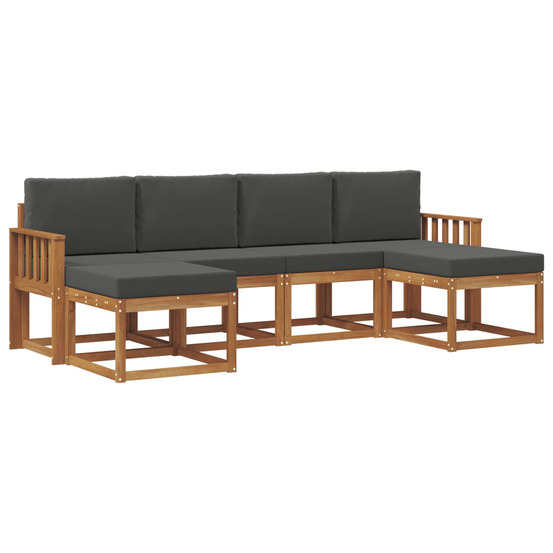 Ensemble de canapés d'extérieur 6 pcs naturel et anthracite