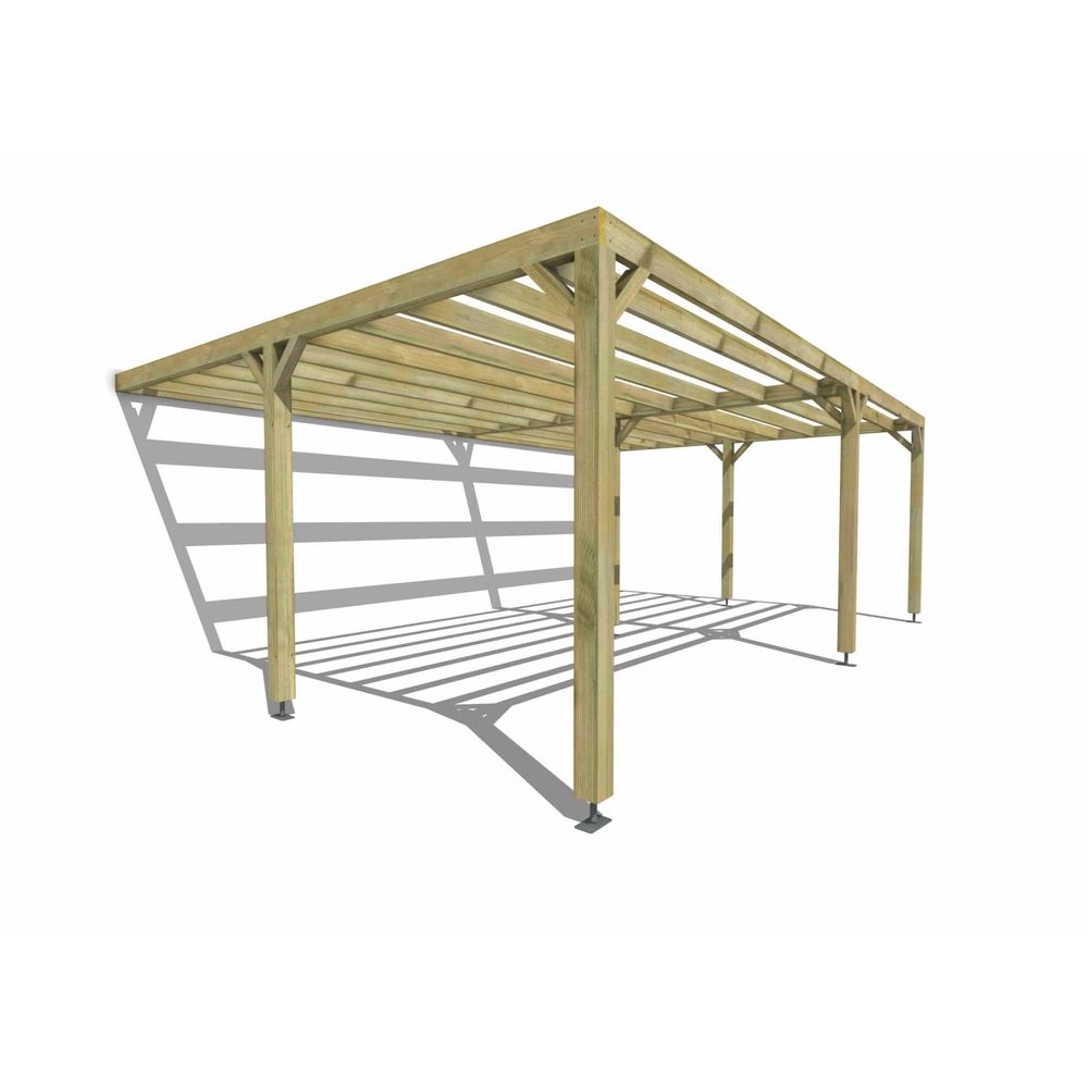 Pergola bois • 7m x 5m • adossée • sens largeur • livraison comprise