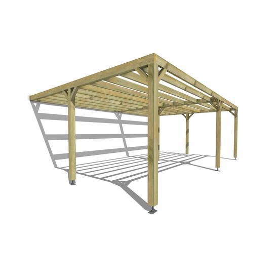 Pergola bois • 7m x 5m • adossée • sens largeur • livraison comprise