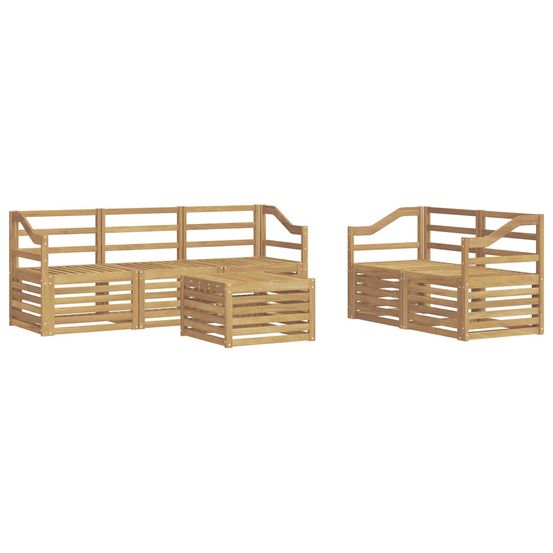 Ensemble de canapés d'extérieur 6 pc blanc bois d'acacia massif