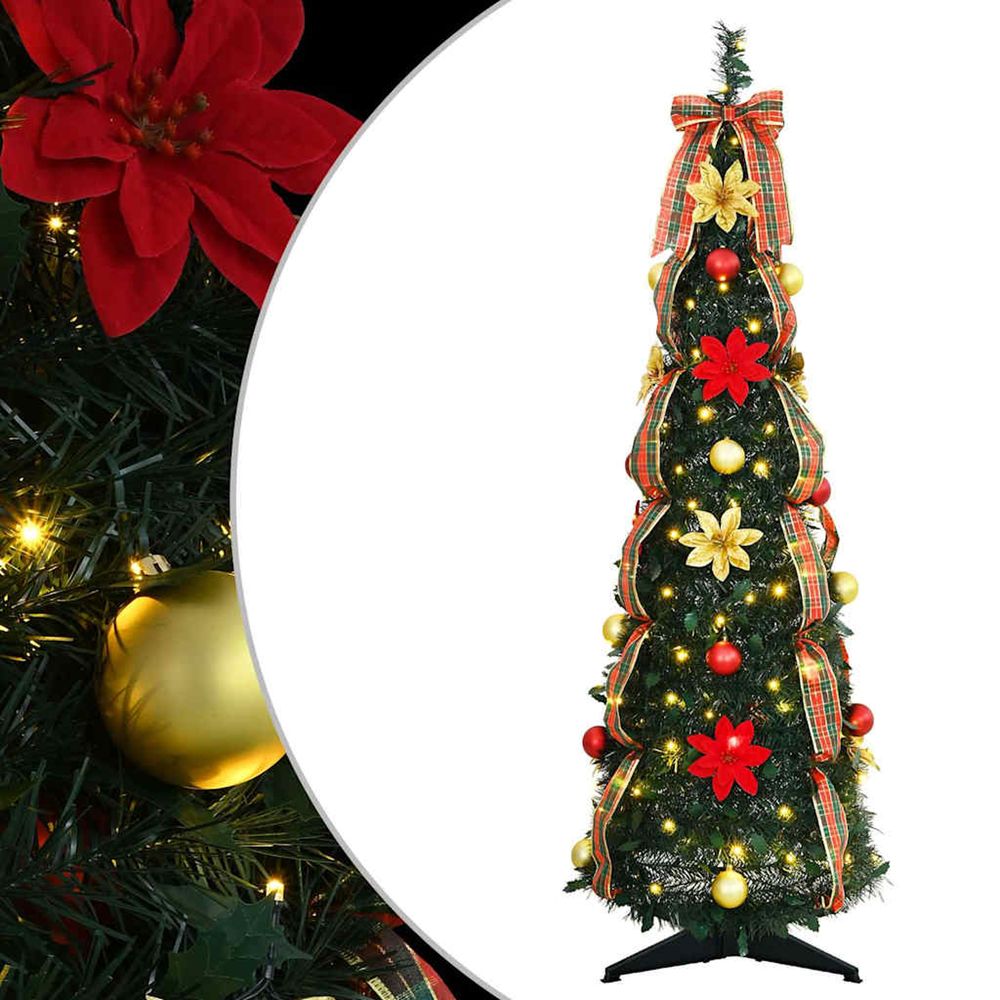Sapin de noël artificiel avec 50 led vert 125 cm pvc