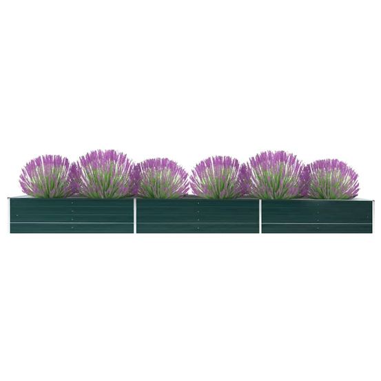 Grand carré potager acier galvanisé pour jardin vert 480x80x45 cm