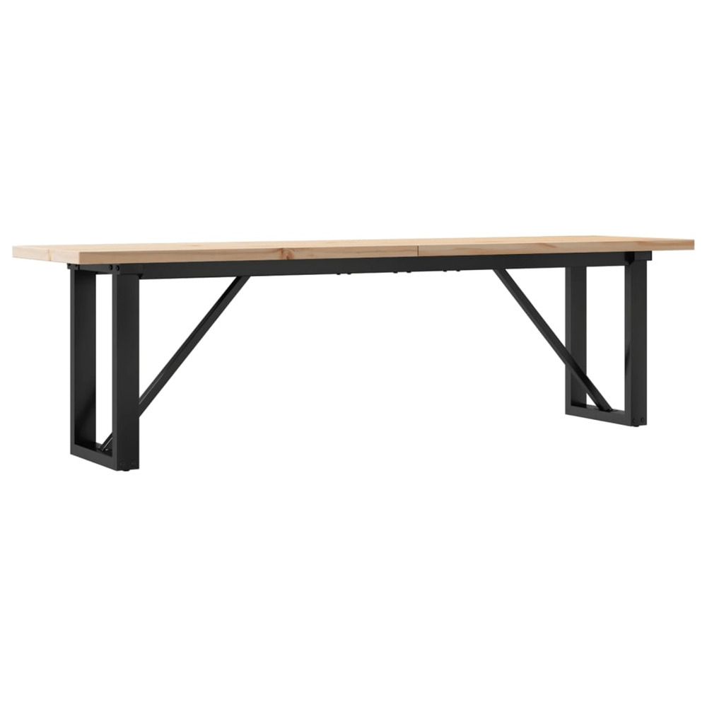 Table basse cadre en o 160x40x45,5 cm bois de pin massif acier