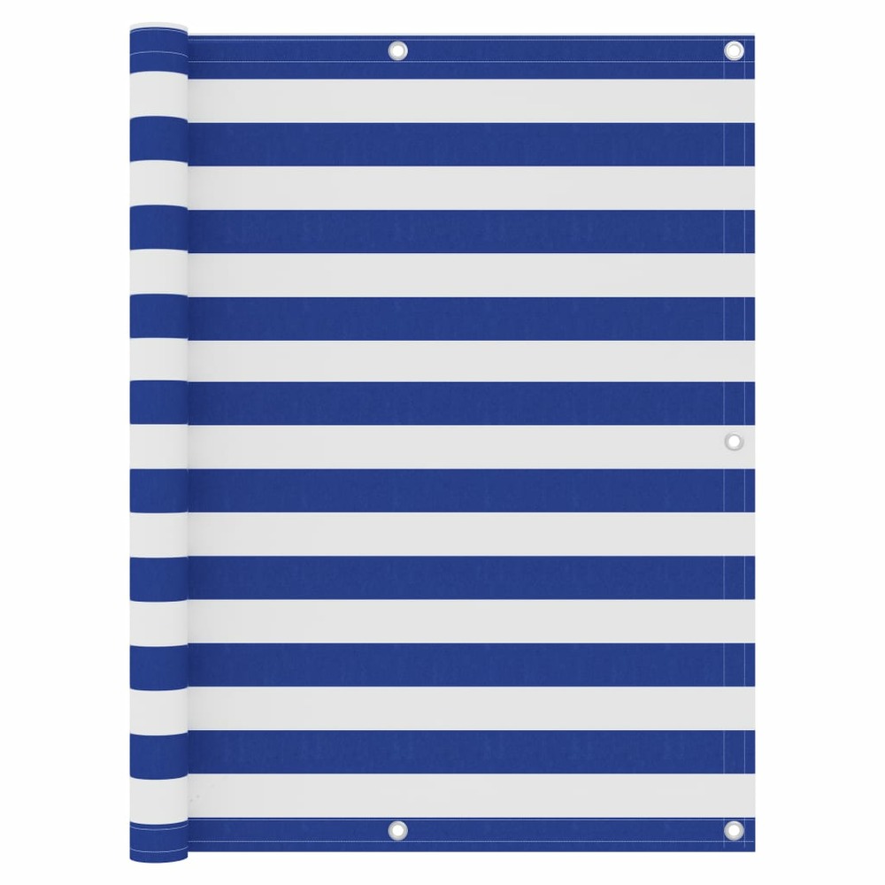 Écran de balcon brise pare vue protection confidentialité 120 x 300 cm tissu oxford blanc et bleu