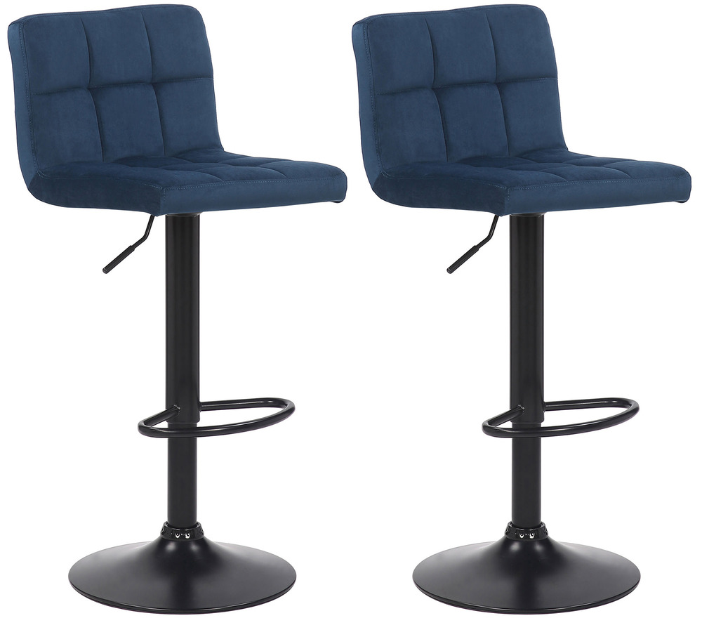 Lot de 2 tabourets de bar feni velours