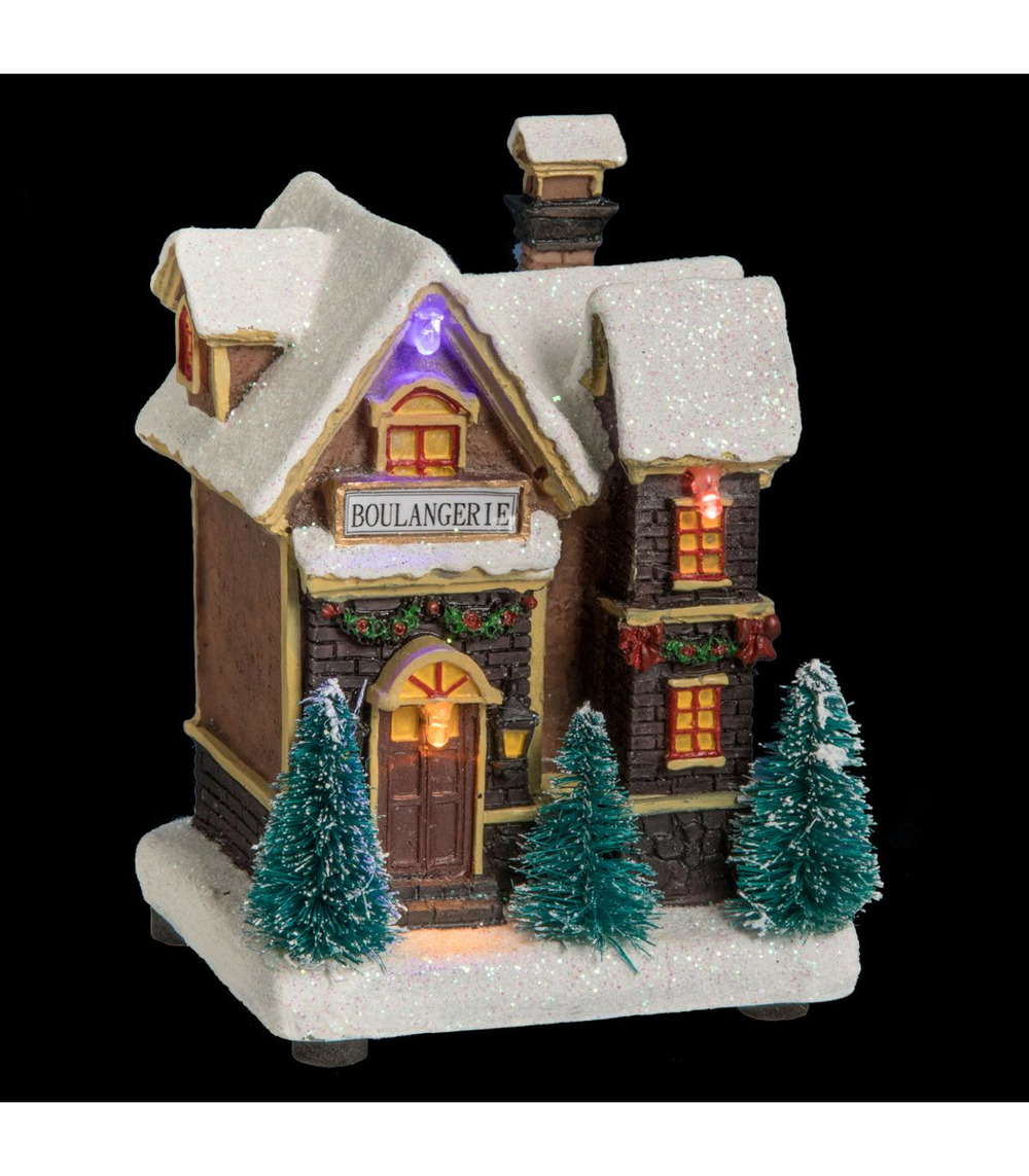 Village de noël lumineux scène de noël illuminée en ville