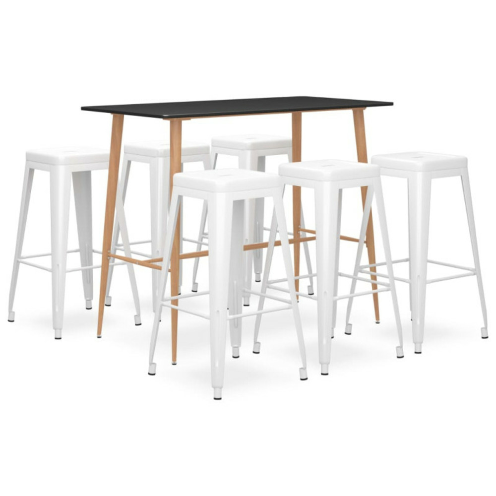 Ensemble de bar 7 pcs noir et blanc
