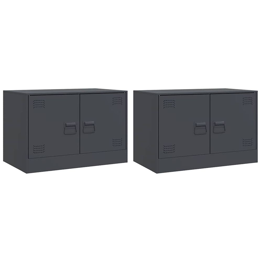Meubles tv 2 pcs anthracite 67x39x44 cm acier