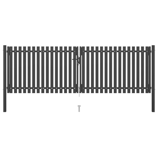 Portail de clôture de jardin acier 4x1,5 m anthracite