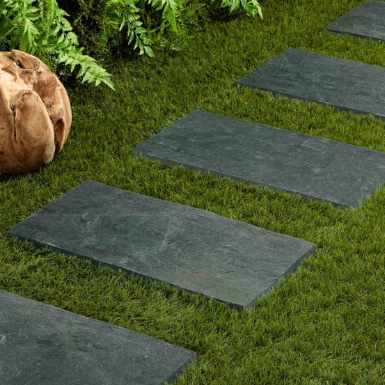 Pas japonais rectangle ardoise verte 60x30x2-3 cm (lot de 15) - ro'ma nature