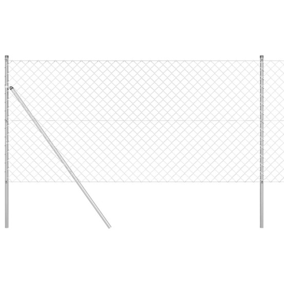 Clôture en treillis avec poteaux argent 1.2 x 10 m acier