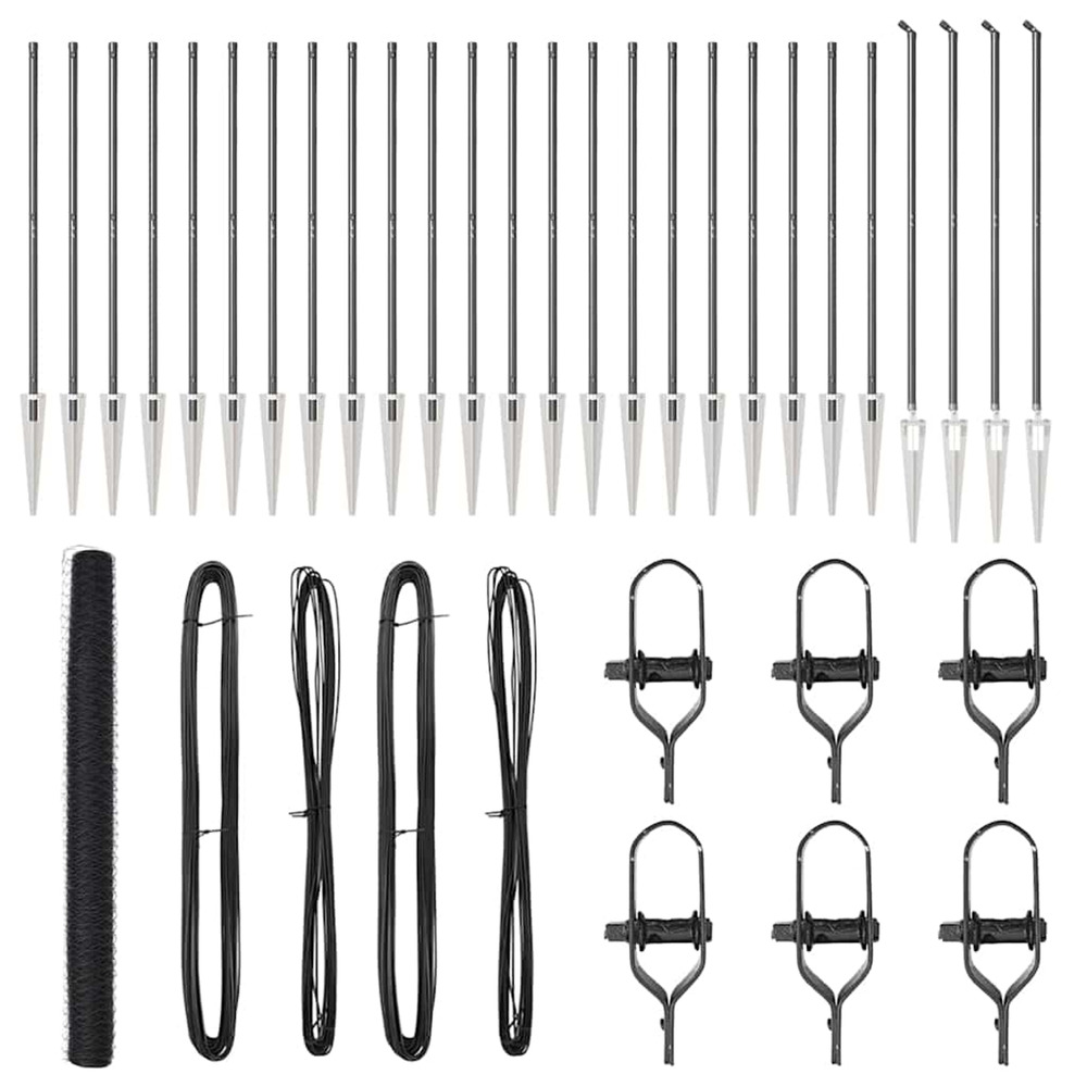 Poteau de clôture. Gris 50 x 1,5 m (maille de 36 mm)