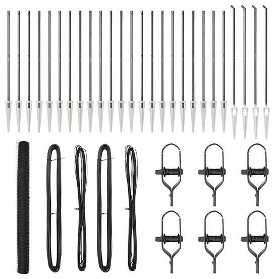 Clôture avec poteaux gris 1.5 x 50 m acier recouvert de pvc