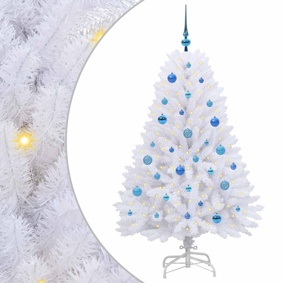 Sapin de noël artificiel à branches articulées blanc 150 cm