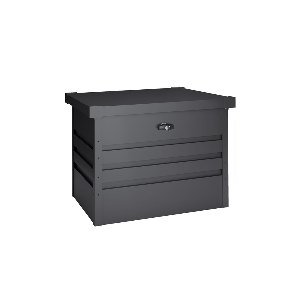 Wasabi - coffre de rangement extérieur métal 277 l – épaisseur 0,40mm, couvercle à charnière, serrure avec clé