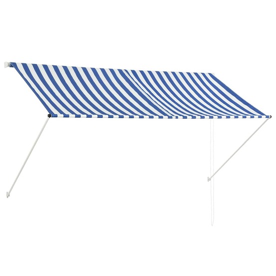 Auvent rétractable 250x150 cm bleu et blanc