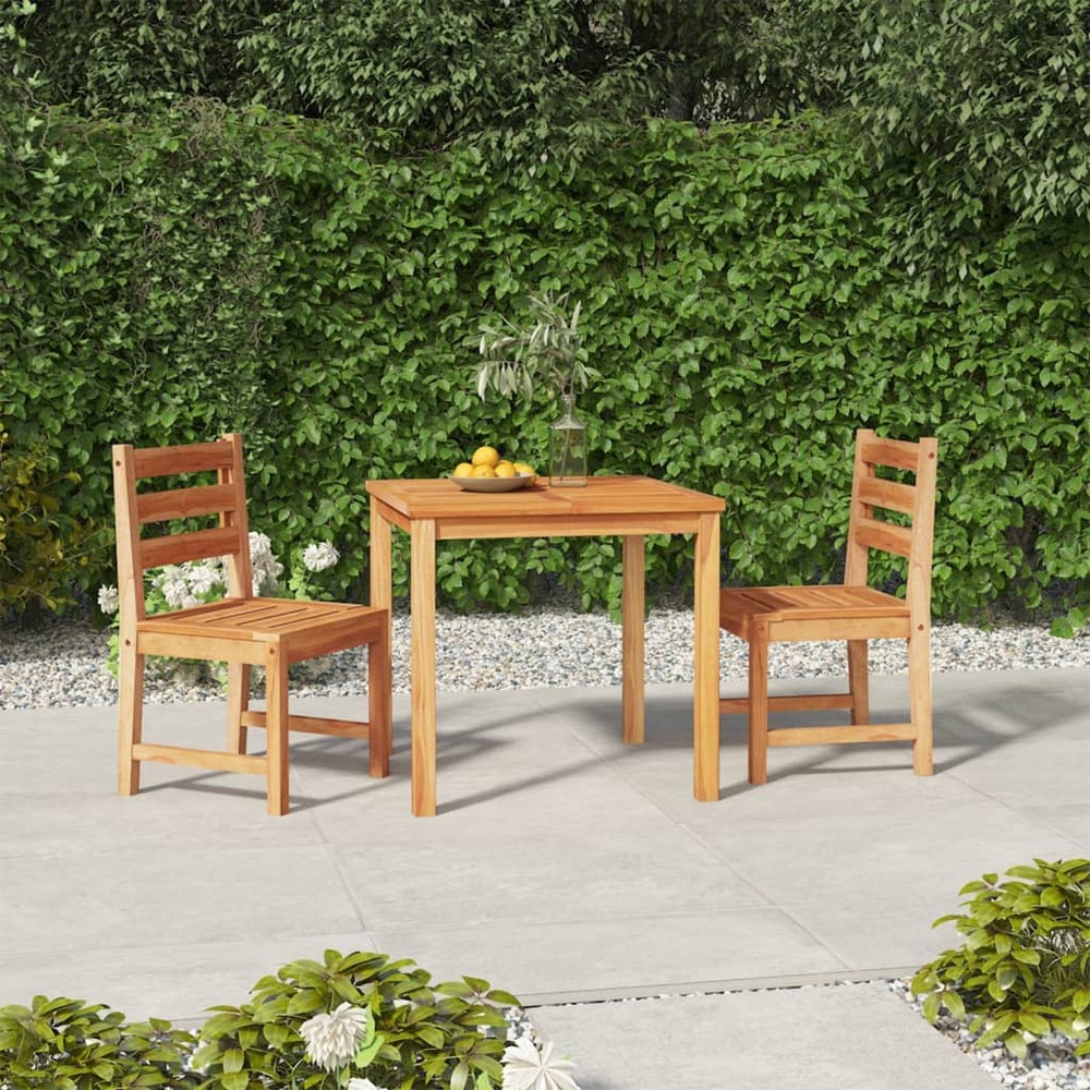 Ensemble à manger de jardin 3 pcs bois de teck massif