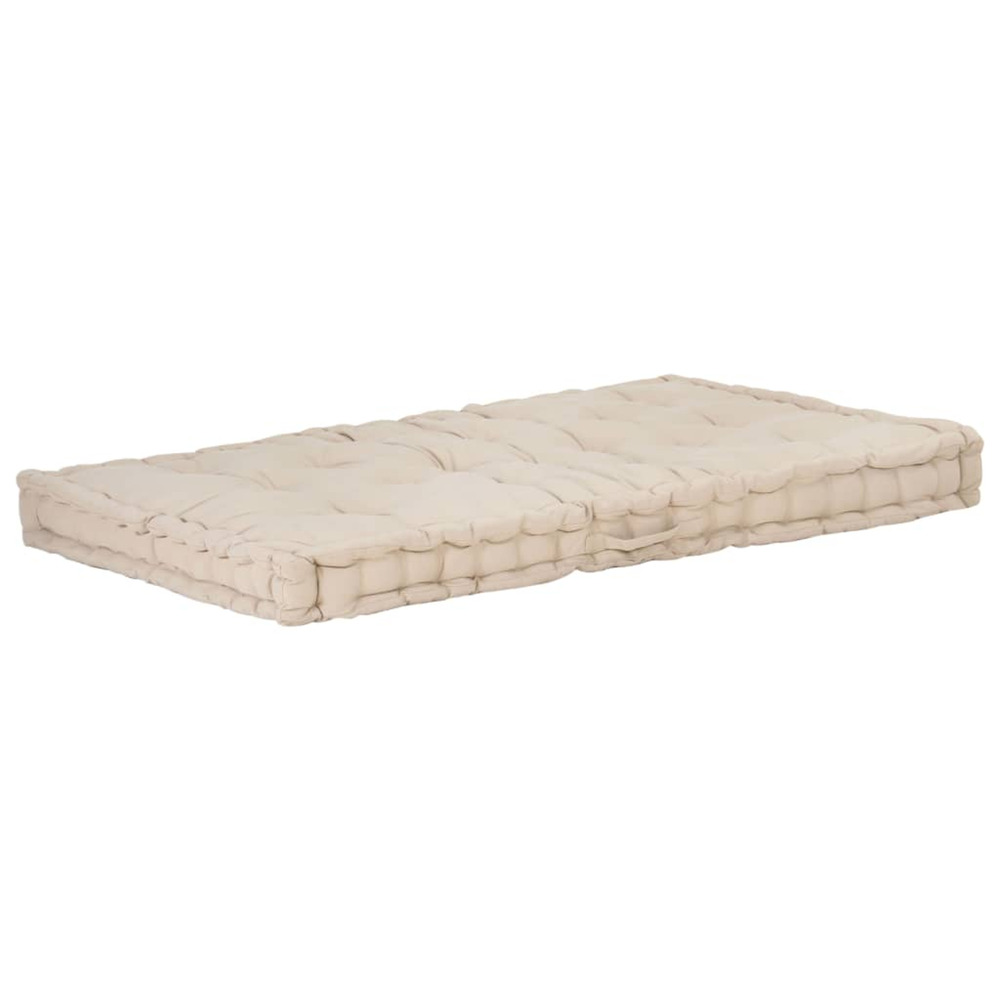 Coussin de plancher de palette coton 120x80x10 cm beige