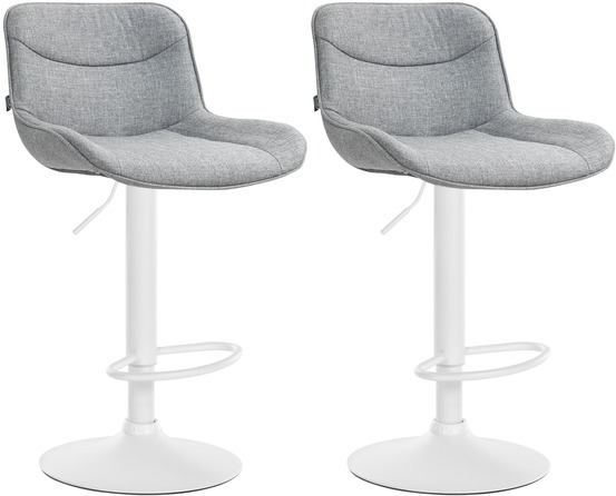 Lot de 2 tabourets de bar vonore tissu blanc
