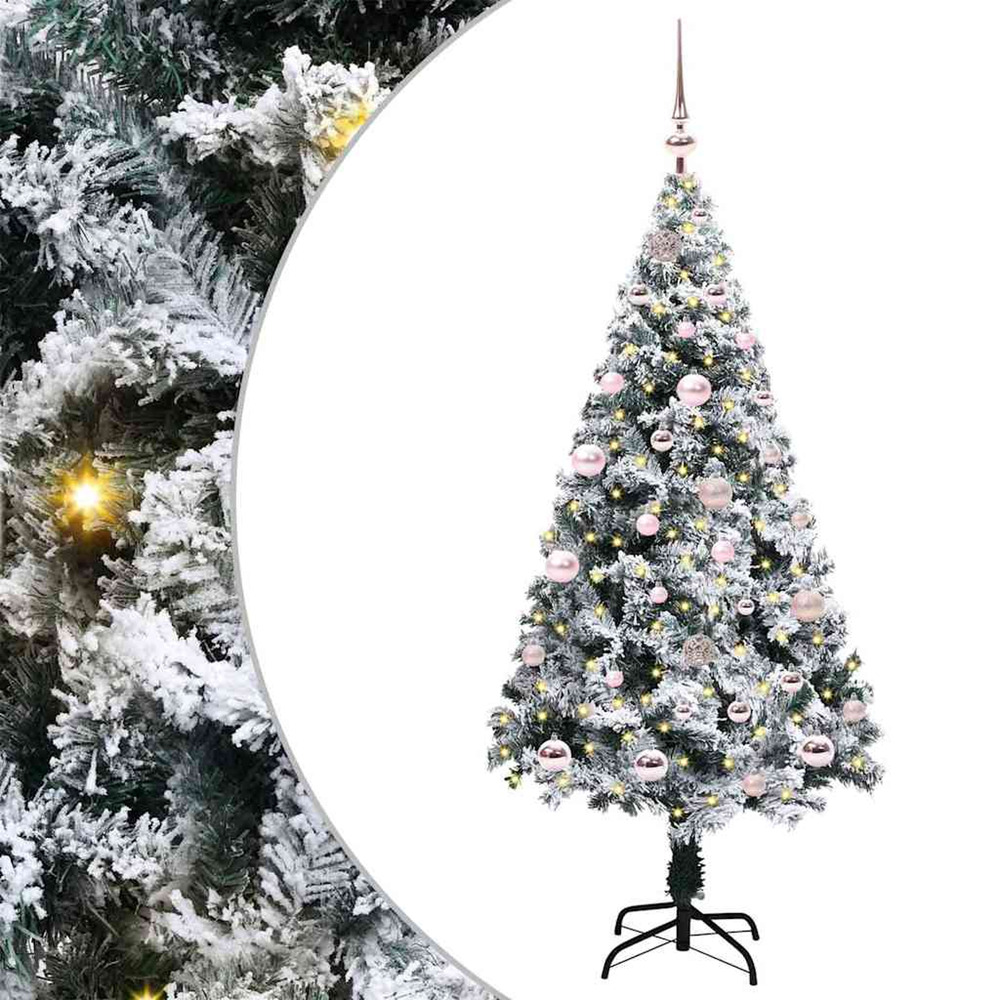 Sapin de noël artificiel blanc 150 cm pvc, acier et plastique