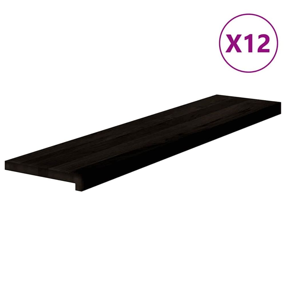 Marches d'escalier 12 pcs marron foncé 110x25x2 cm chêne massif