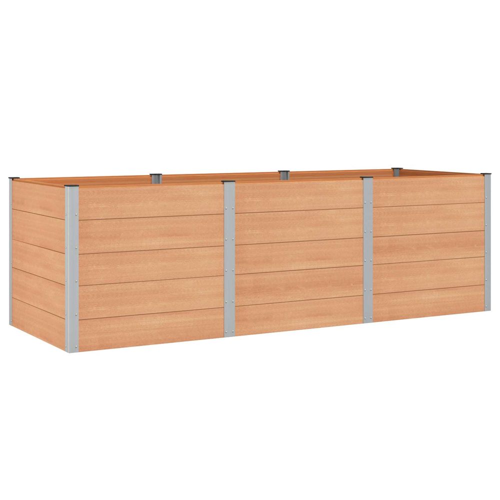 Jardinière surélevée marron 300 x 100 x 91 cm wpc et aluminium