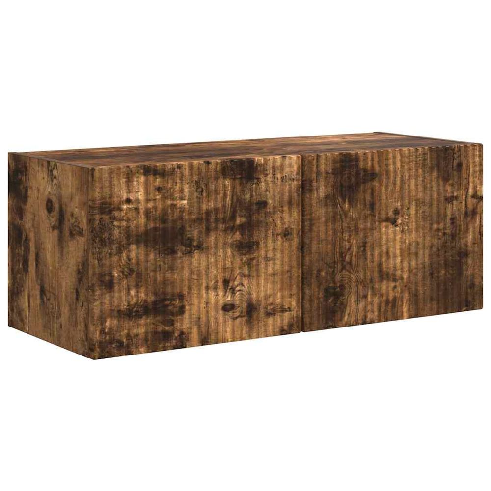 Meuble tv mural 78,5 x 31 x 29,5 cm chêne fumé