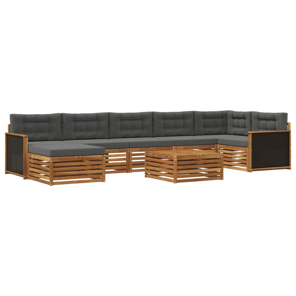 Ensemble de canapés d'extérieur 8 pcs naturel et anthracite
