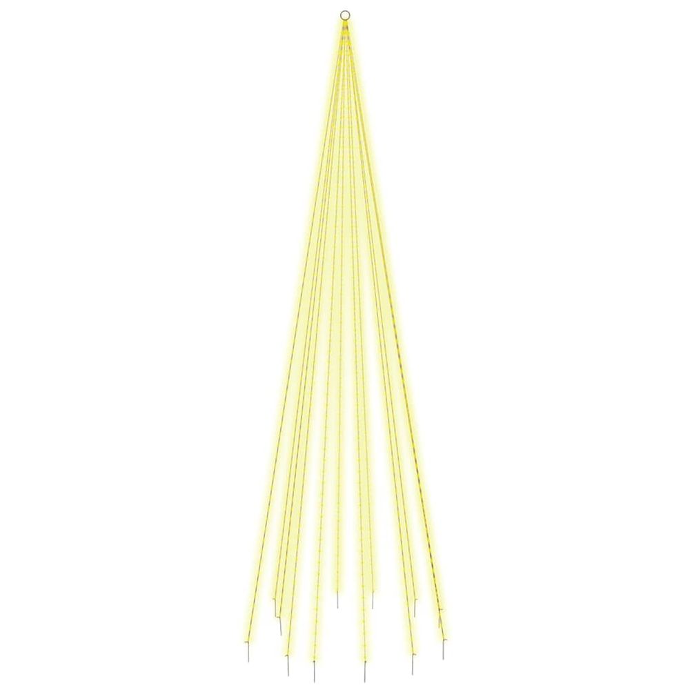 Sapin de noël sur mât de drapeau 732 led blanc chaud 500 cm