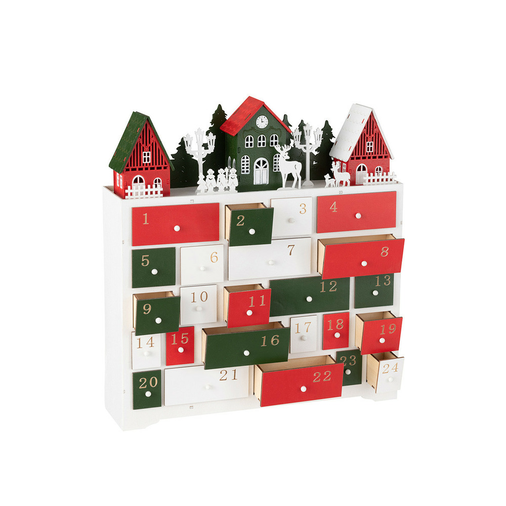 Calendrier de l'Avent en bois 33 x 46.5 x 14.5