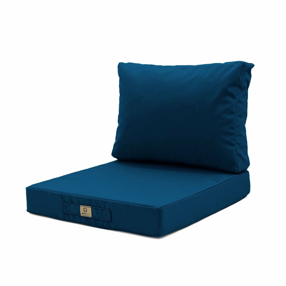 Coussins pour salon de jardin déhoussable 50x50cm bleu pétrole