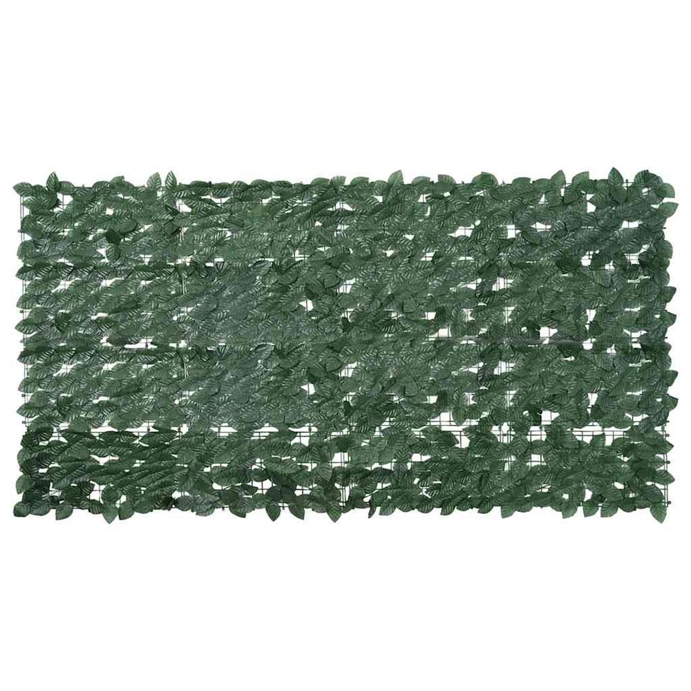 Écran de balcon avec feuilles vert foncé 200x100 cm