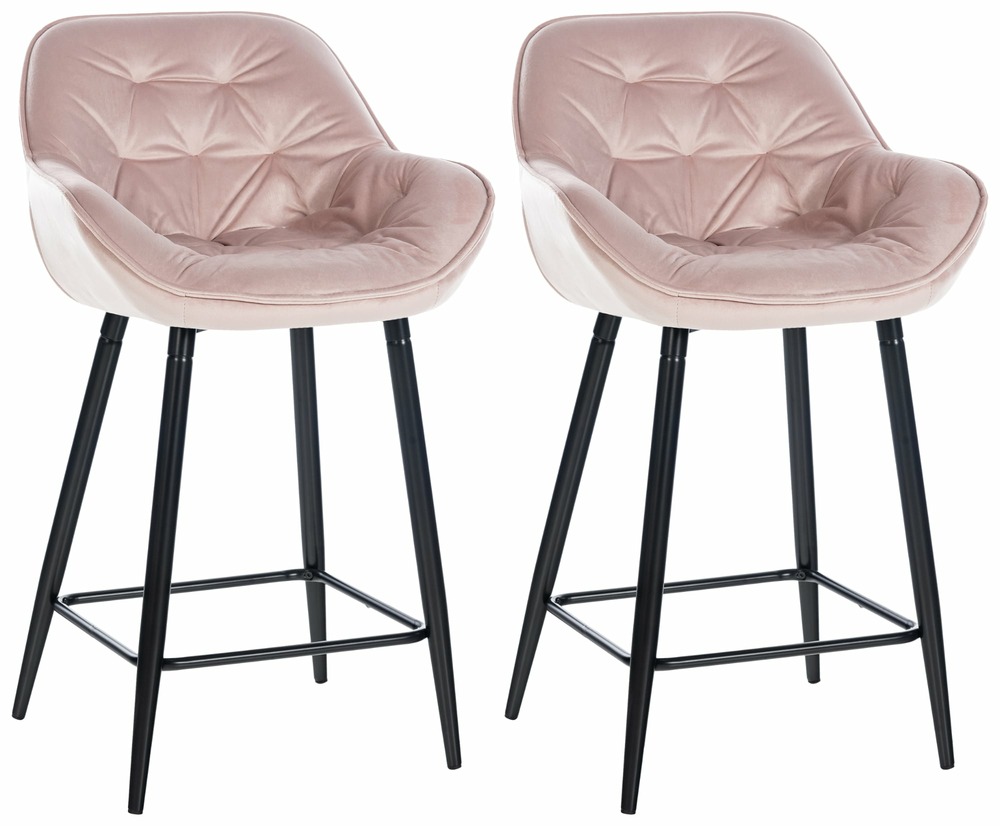 Lot de 2 tabourets de bar gibson velours