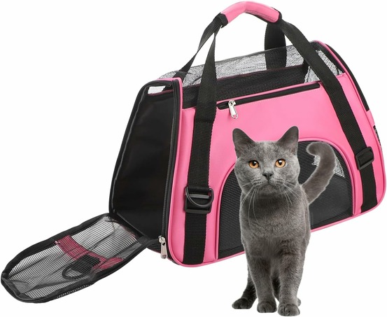 Sac de transport respirant avec bandoulière réglable rose