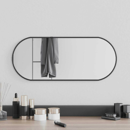 Miroir mural noir 60x25 cm ovale