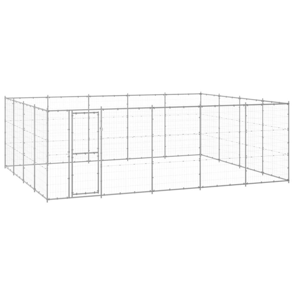 Chenil extérieur cage enclos parc animaux chien extérieur acier galvanisé 24,2 m²