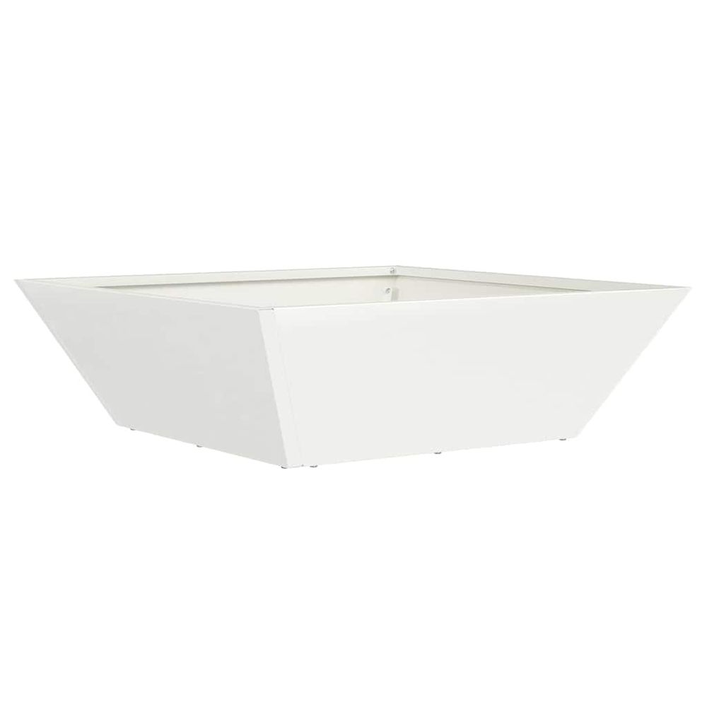 Cache-pot de jardin blanc 50 x 50 x 15 cm acier laminé à froid