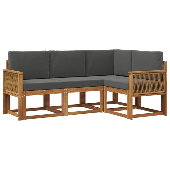 Ensemble de canapés d'extérieur 4 pc naturel et anthracite