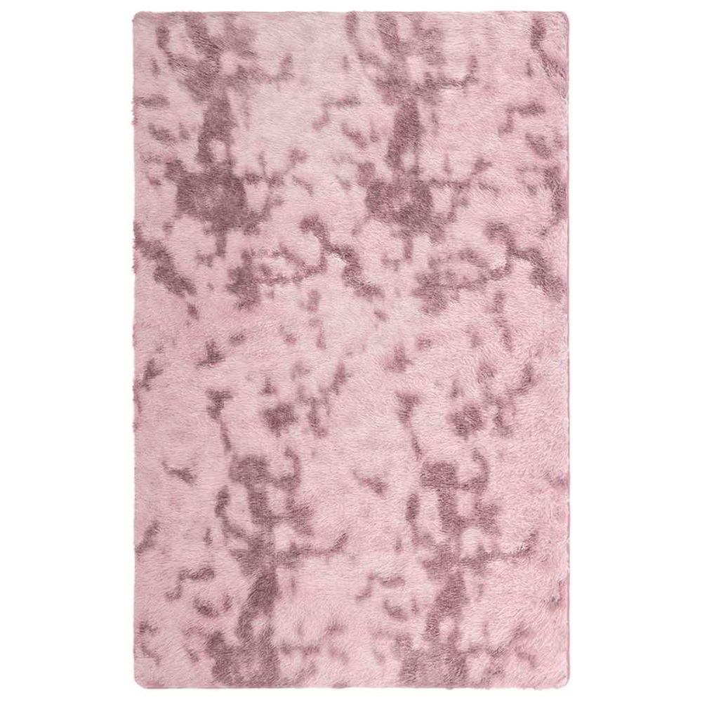 Tapis shaggy à poils longs navarra rose poudré 130x200 cm