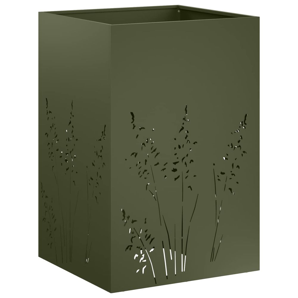 Cache-pot de jardin vert olive 50 x 50 x 75 cm