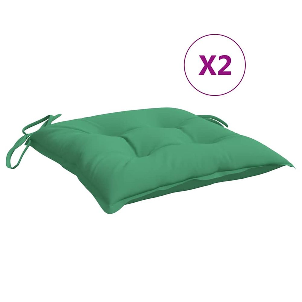 Coussins de palette lot de 2 vert 50x50x7 cm tissu oxford