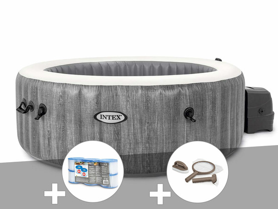 Kit spa gonflable purespa baltik rond bulles 6 places + 6 filtres + kit d'entre