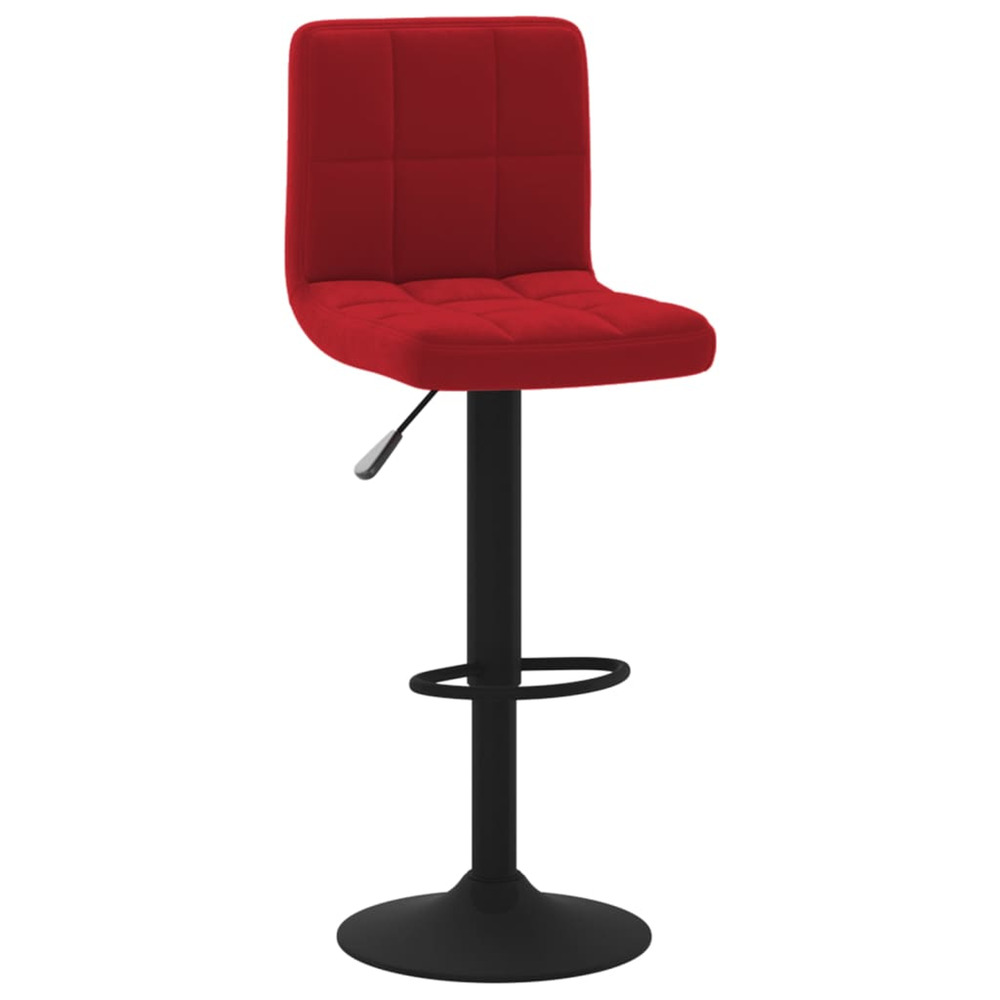 Tabouret de bar rouge bordeaux velours