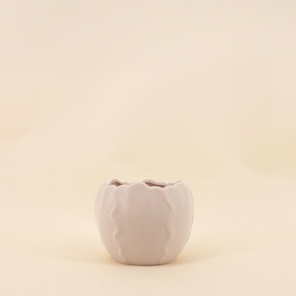 Cache pot céramique festonné 13x10cm